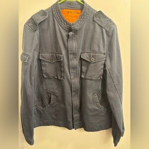 All-Son Men's Blue Gray Military Field Jacket